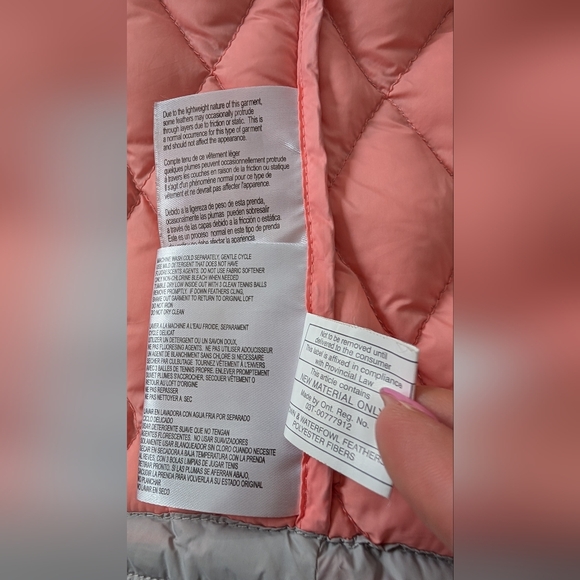 Michael Kors Puffer Jacket Women's Quilted Grey Fold Over Collar Size M - Picture 15 of 15